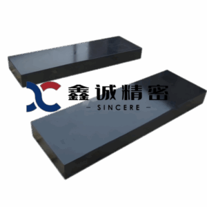 Precision granite surface plate flatness inspection in factory QC room